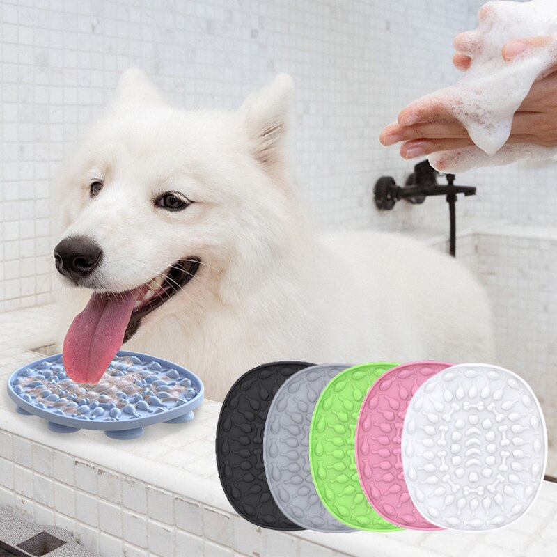 Silikon hund slickmatta för hundar sällskapsdjur slow food tallrik hund bad distraktion silikon hund sucker mat utbildning sällskapsdjur matartillbehör