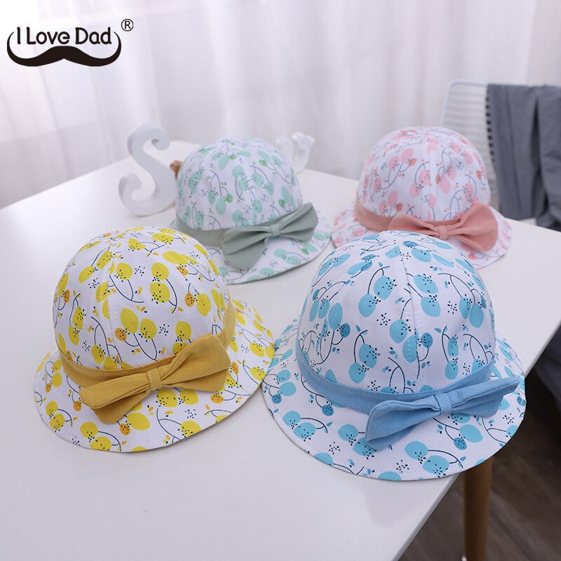 Leuke Strik Baby Emmer Hoed Zomer Outdoor Kids Zon Hoeden Bloem Gedrukt Zachte Baby Meisjes Hoed Peuter Caps