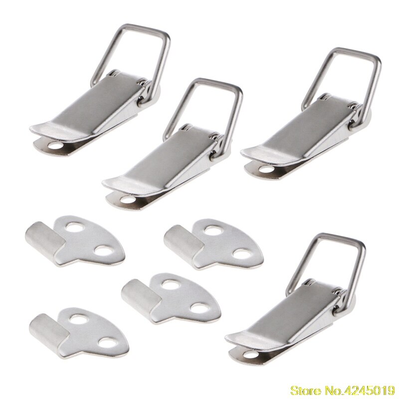 4 Pcs Hardware Cabinet Boxes Spring Loaded Latch Catch Toggle Hasp