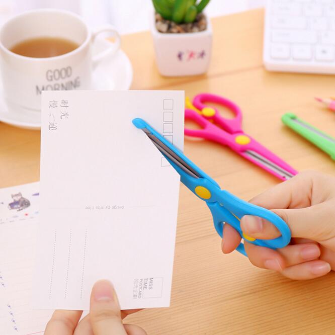 Tijeras pequeñas de foto para niños, tijeras de papel de seguridad cortadas con cabeza redonda, 1 unidad, accesorios de papelería