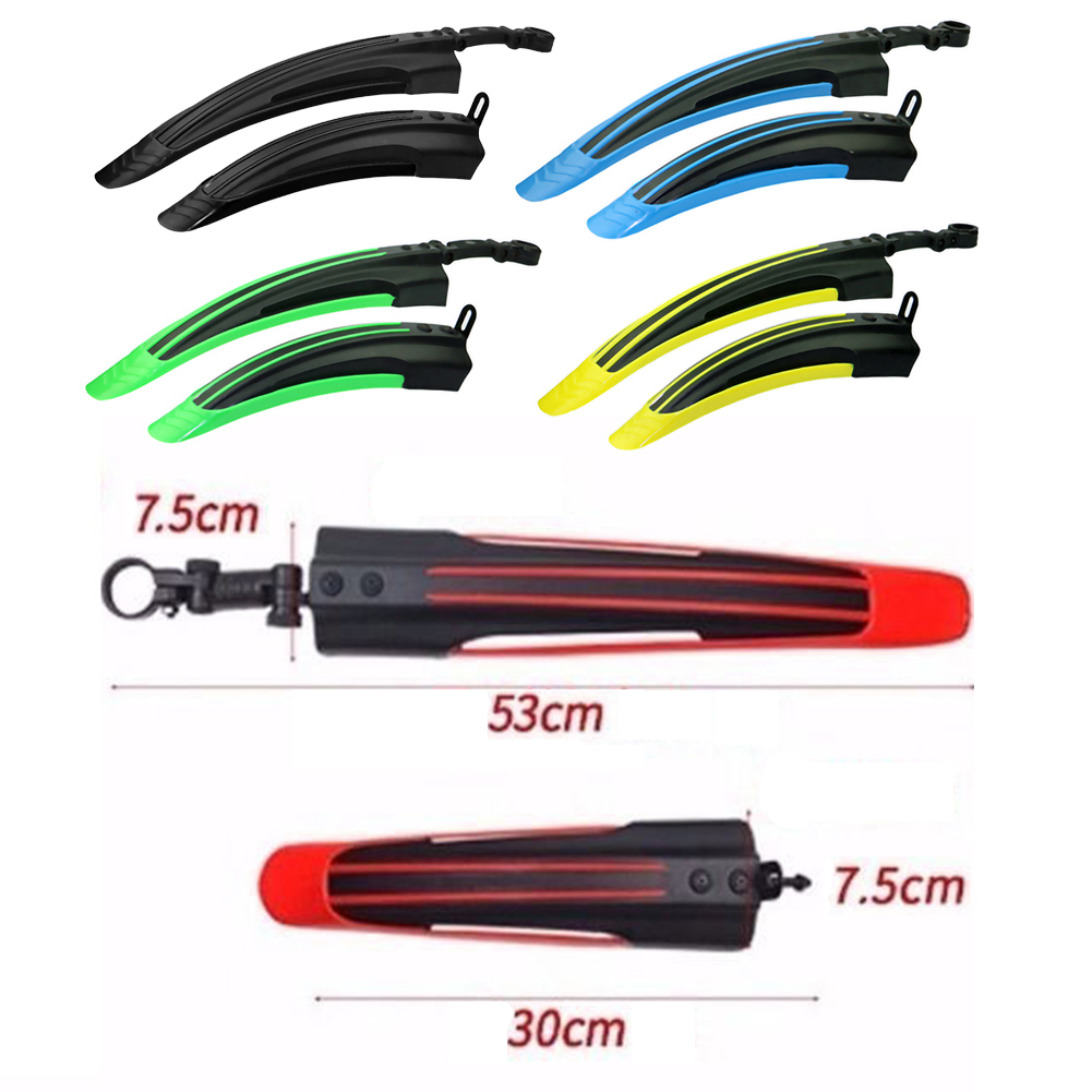 2pcs Universal Adjustable Mountain Bike Mudguard Wings Set Front Rear Wheel Bicycle Water Mud Guards Fenders Cycling Accessories