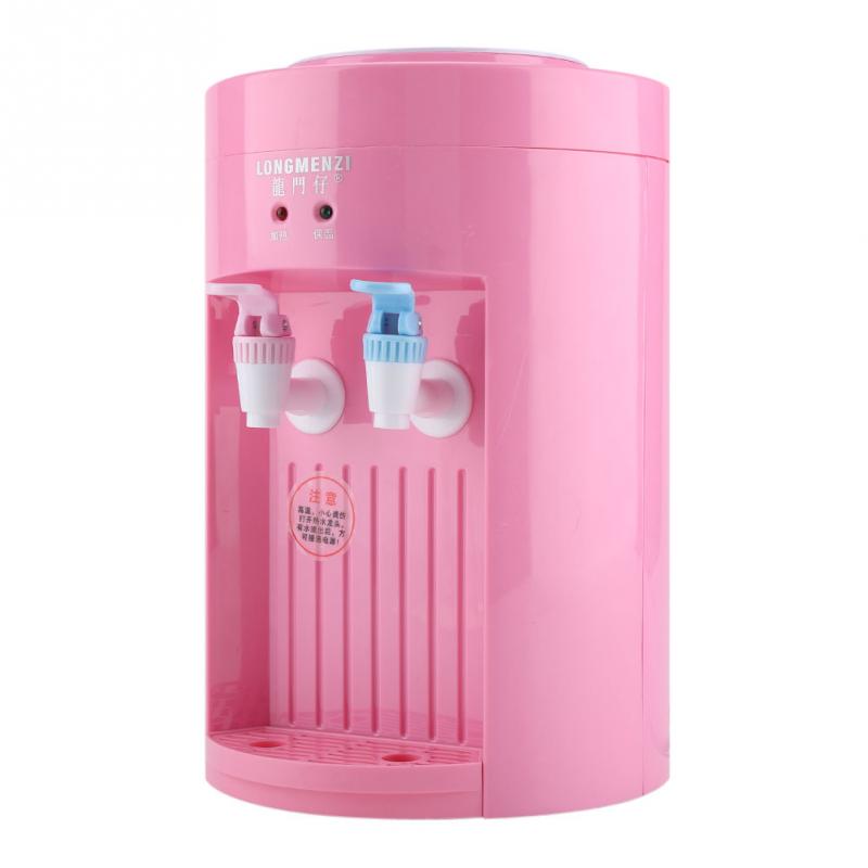 Mini vanddispenser drikke maskine bærbar elektrisk hvid desktop husholdnings vand dispenser 220v: Lyserød