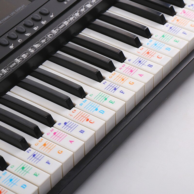 49/61/76/88 Key Electronic Piano Keyboard Sticker Music Learner Stave Note Decal
