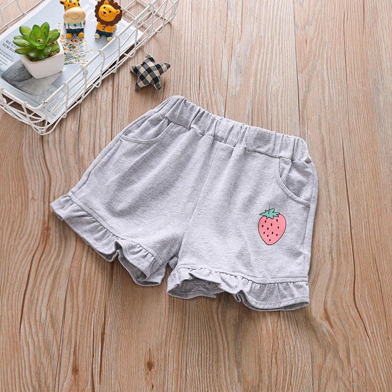 V-TREE Short D'été Pour Filles Coton Enfants Pantalons Courts Shorts de Plage Vêtements De Sport Décontracté Enfants Vêtements Doux: GRIS / 3T