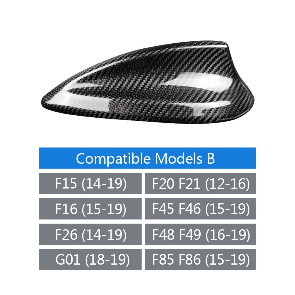 Ægte kulfiber bil tag hajfinne antenne antenner dæk trim til bmw  e90 e92 f20 f30 f10 f34 g30 g20 f15 f16 f45 bil styling: Model b