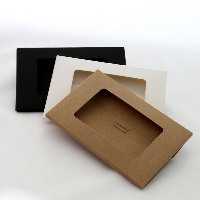 10PCS/lot Cute middle hollowed folded envelope box Kraft paper Greeting Card Packaging Bag
