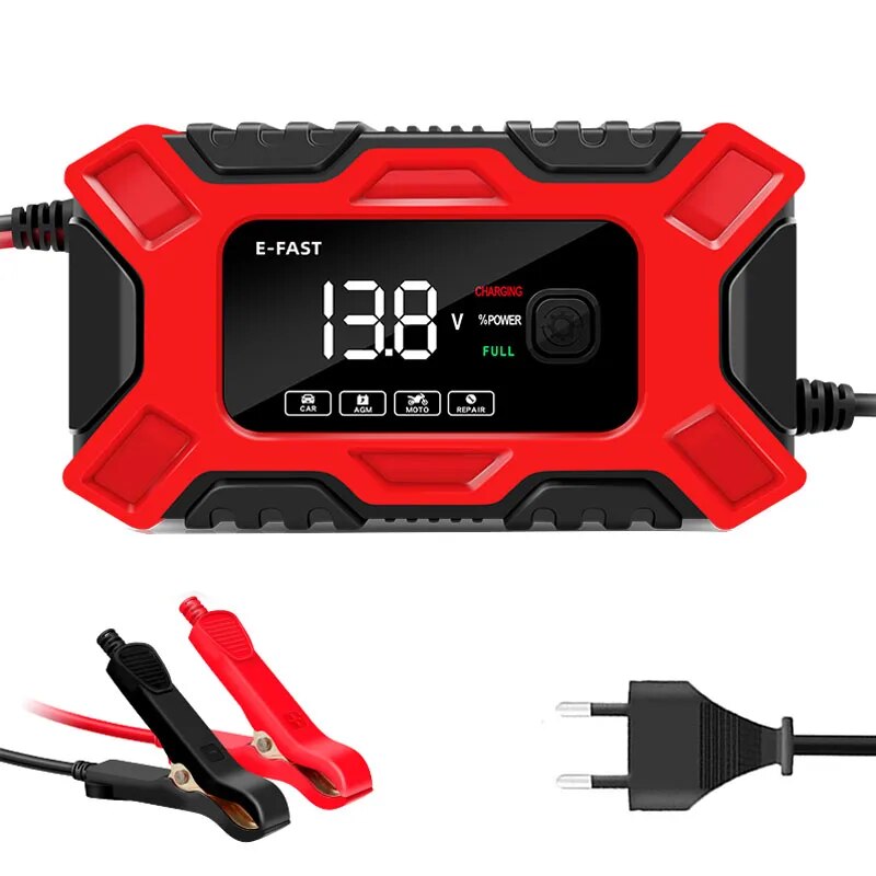Automatische Autobatterie ladegerät Anfang Reparatur ladung intelligente Schnell ladung für 12V 6a Motorräder digitale Autos Geländewagen: dunkel Grau