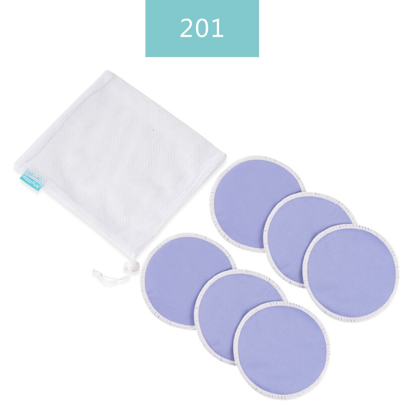 HappyFlute 6pcs/Set Solid Organic Reusable Breast Pads Washable Super Absorbency Reusable Bamboo Nursing Pads With Laundry Bag