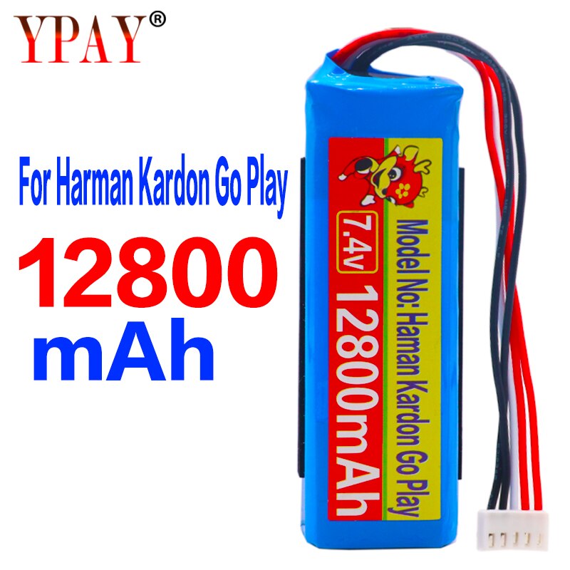 12800mAh Battery 7.4V For Harman Kardon Go Play Mini Speaker Li-Polymer Lithium Polymer Rechargeable Accumulator Replacement: 12800mAh