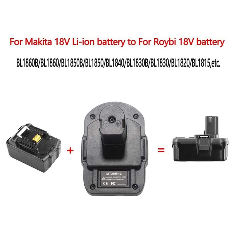 Ryobi 18v mt20 rnl akku muuntimen sovitin makita 18v li-ioni-akku käytetään muuntaa varten roybi 18v työkalu akku