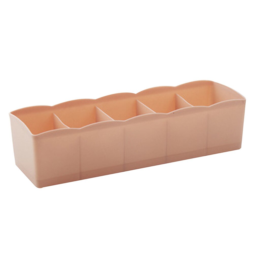 Caja de almacenamiento de artículos pequeños, caja de almacenamiento de 5 celdas de plástico para sujetar calcetines, organizador de cajones, divisor de cosméticos, accesorios para el hogar: NO.5