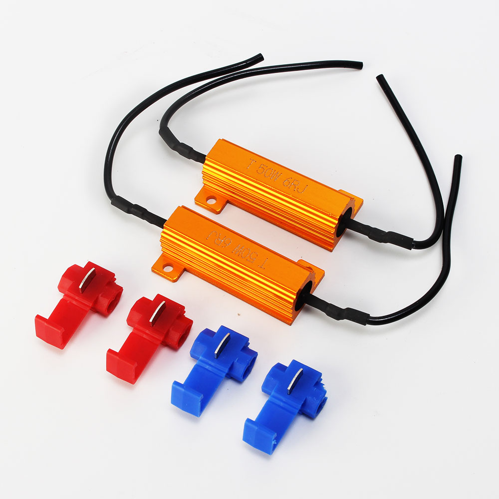 2PCS T 50W 6RJ Headlight Load Resistor LED Canbus Car Fog Lamps Light Decoder Error