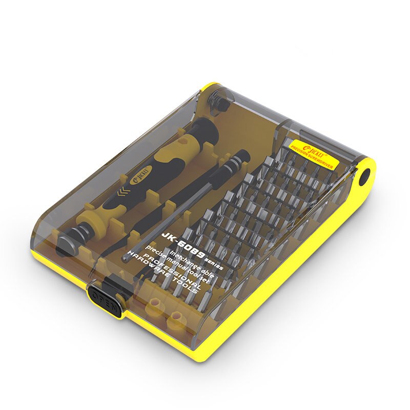 JACKLY JK-6089C-caja de destornilladores portátil , juego para teléfono móvil, portátil, Gamepad, reloj, producto electrónico, reparación DIY