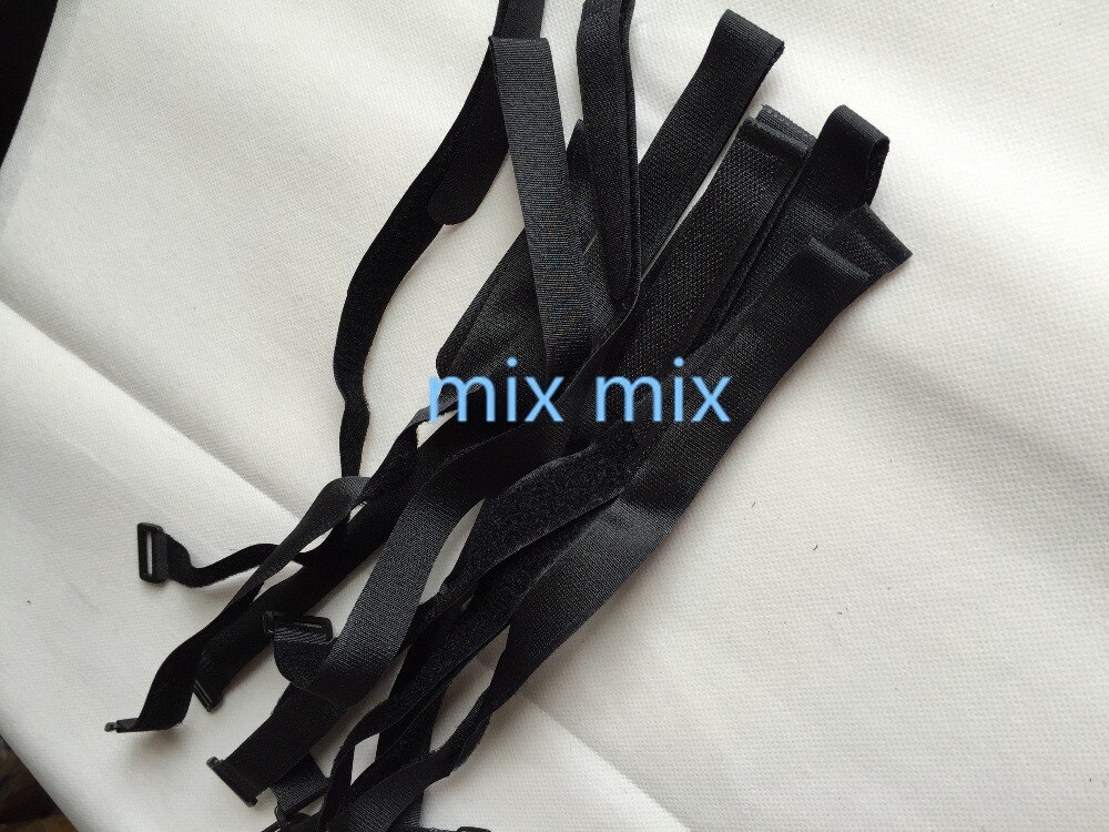 10 st 2*45cm svart nylon återanvändbar rem med krokögla kabelbindare