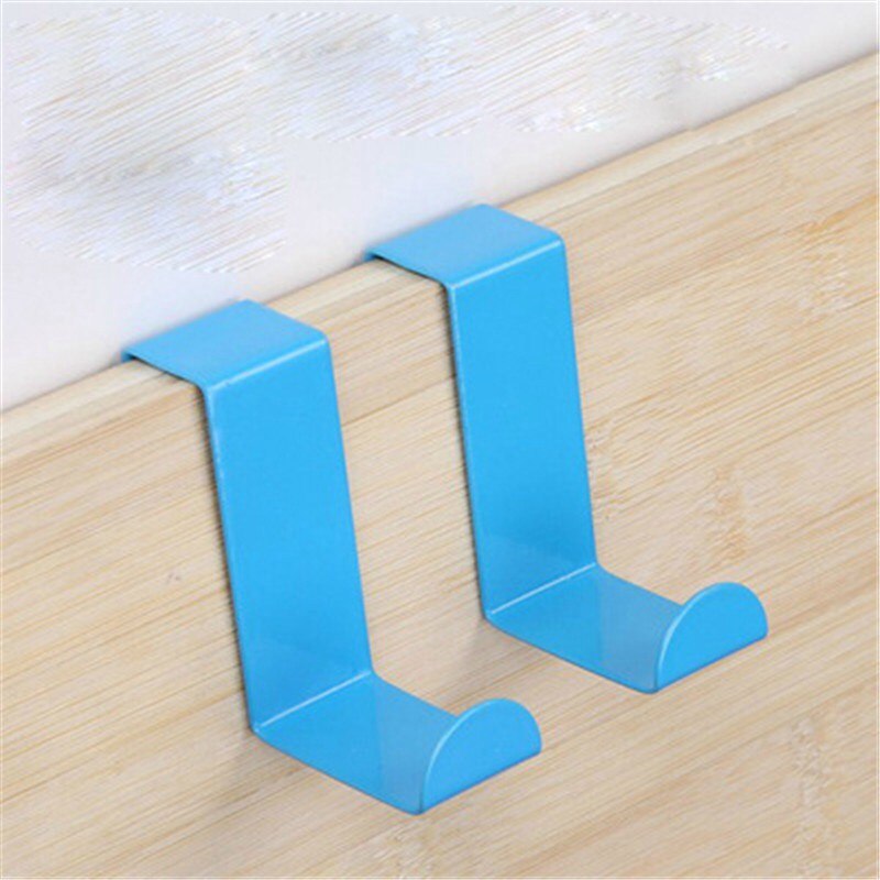 Fad Z-type color door back hook stainless steel nail free traceless door hook door back s clothes hook 2 sets