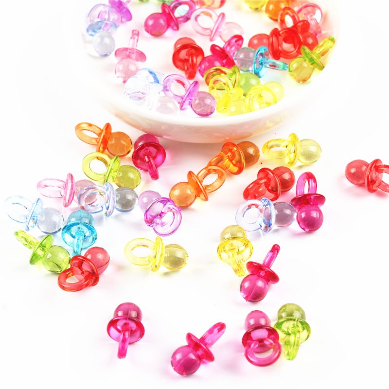 100 Stuks Roze Acryl Baby Fopspenen Baby Shower Decoratie Tafel Scatter