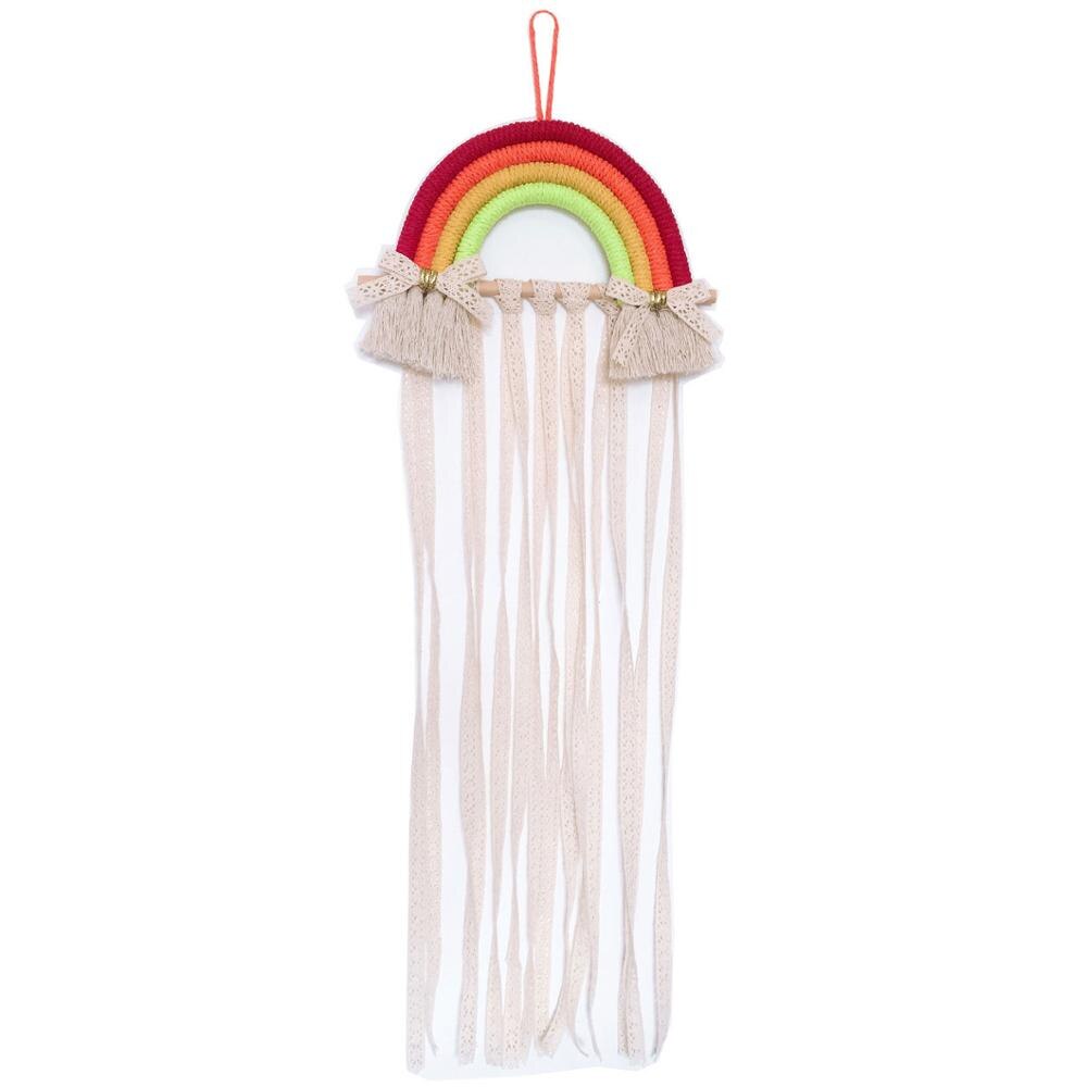 Babyværelse indretning regnbue væghængende hår sløjfer opbevaringsbælte piger hårspænder hårspænde hårbånd organisator strimmelholder ornament: Qc0075-10
