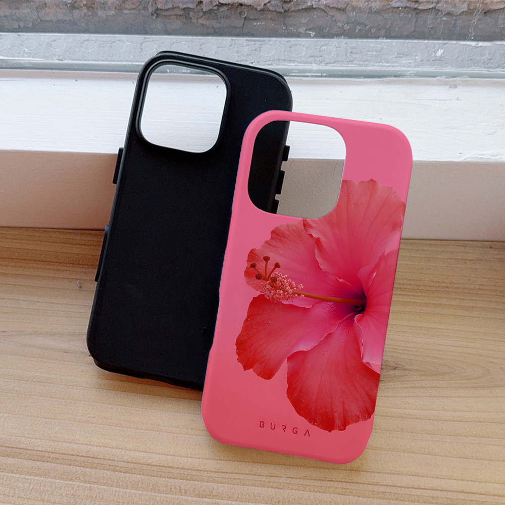 BURGA luxury- Pink flower picture Phone Case for IPhone 16 15 14 13 12 11 Pro Max Plus Luxury Double-layer Back Cover
