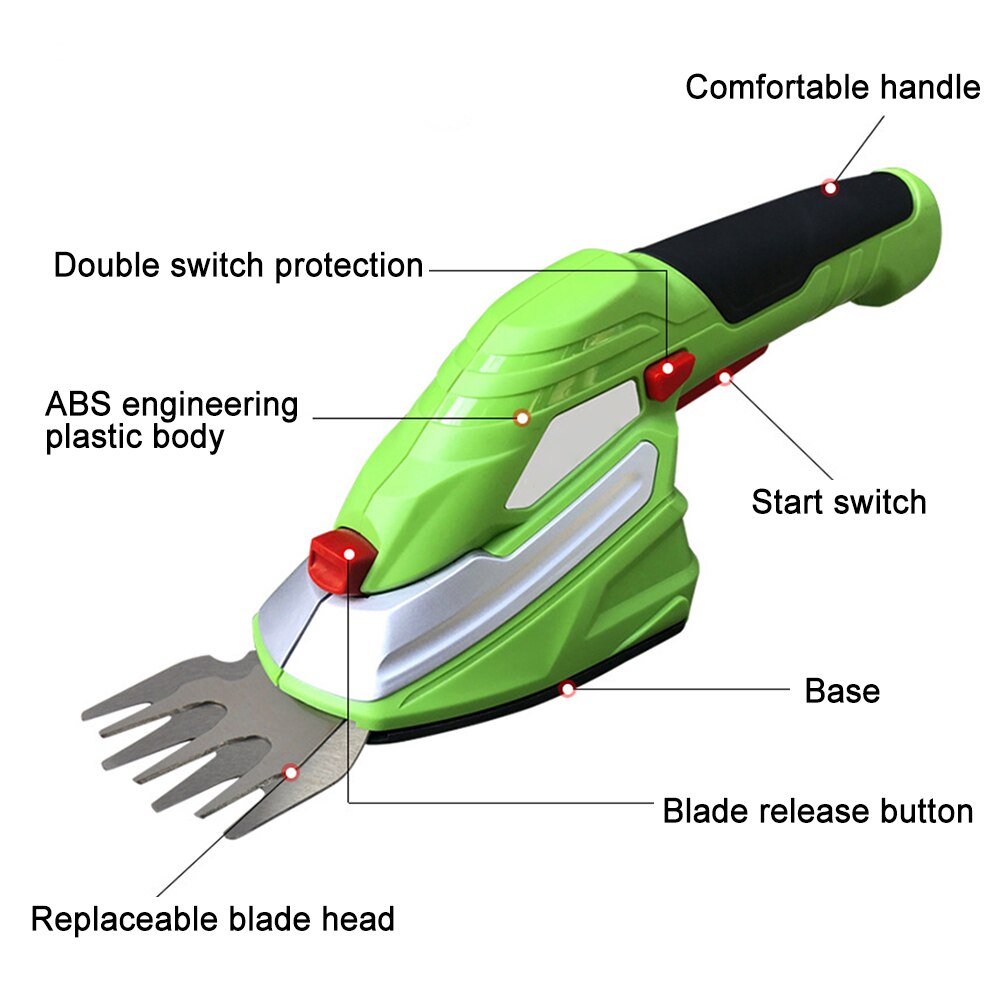 2 in 1 Cordless Rechargeable Garden Grass Hedge Branch Trimmer Pruning Tool