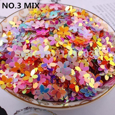 50G Pvc Bloem Pailletten Pruimenbloesem 10Mm Met 1 Center Hole Cup Losse Paillette: Mix