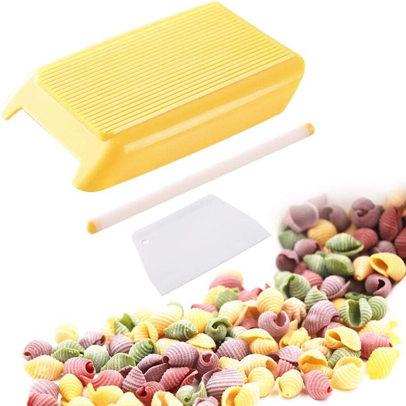 Plastic Noodle Maker Pasta Board Spaghetti Macaroni Pasta Gnocchi Maker Rolling Pin Food Supplement Molds Manual Kitchen Tool