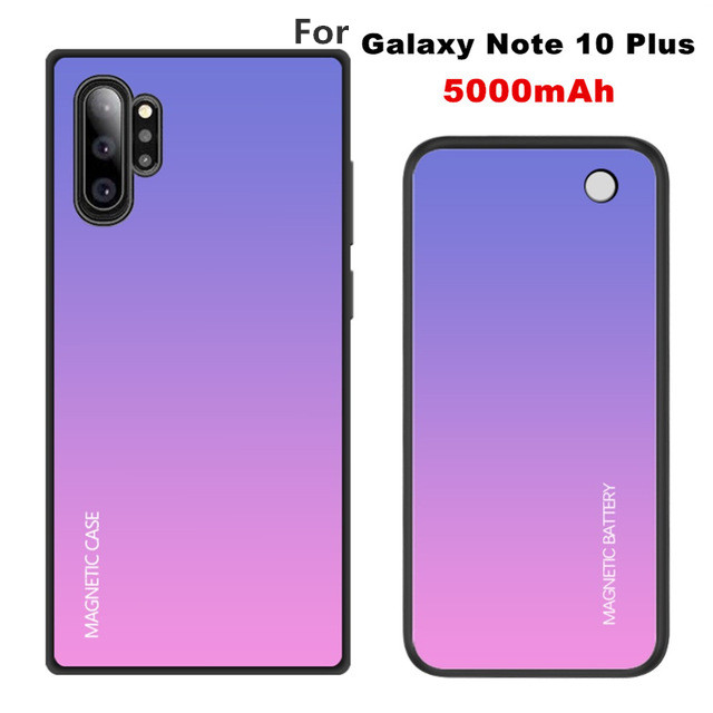 Funda magnética para Samsung Galaxy Note 10 Plus, batería de carga inalámbrica, 5000mAh: Pink For 10 Plus
