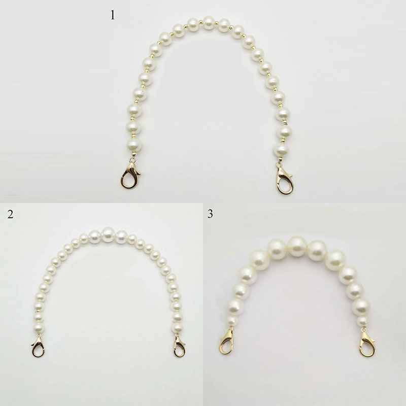 DIY Sweet Faux Pearl Beaded Handbag Strap Women Lady Purse Belts White Replacement Bag Handle Shoulder Bag Strap Bag Accessories