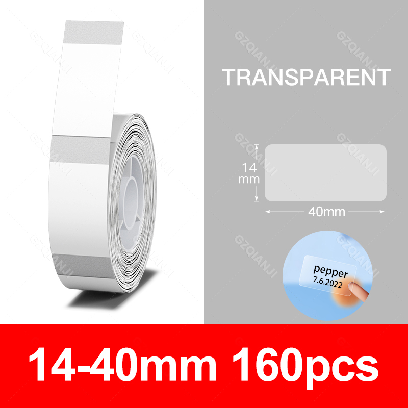 Niimbot Transparents Clear Pure White Thermal Label Sticker Paper Roll Self-Adhesive Barcode Price Name Printing for D11 D110: Black and Colorful