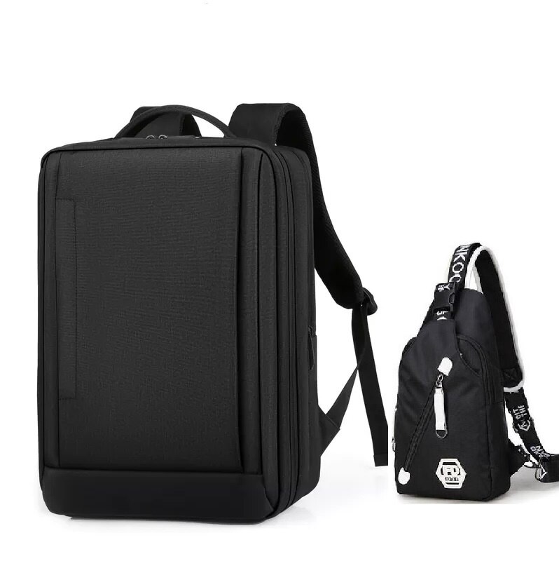 Men's backpack 15.6 Inch Laptop Backpacks Business Notebook Mochila Waterproof Back Pack USB Charging Travel Bags student bag: Set 9
