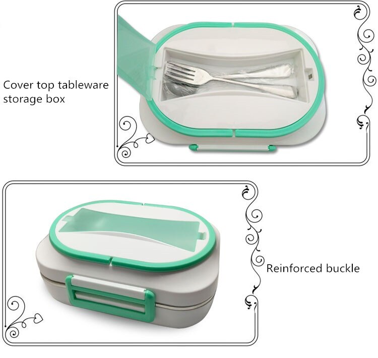 12V 24V 220V 1L Household Car Electric Heating Box With Stainless Steel Inner Mini Portable Electric Multi Cooker