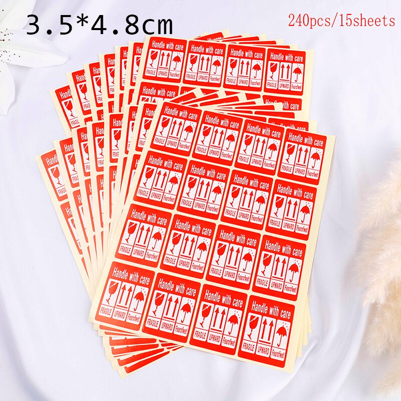 40/50/100/240pcs/lot Fragile Warning Label Sticker Fragile Sticker Up and Handle With Care Keep Dry Express Label: 240pcs