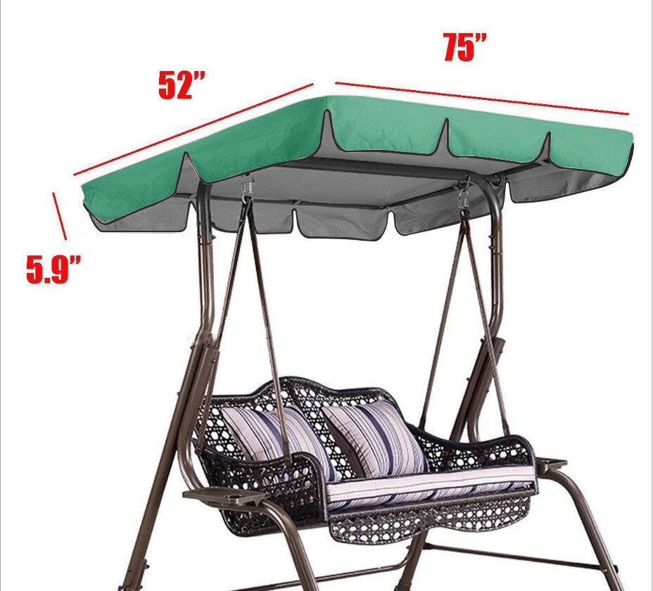 Waterdichte Patio Swing Luifel Cover Uv Zonnescherm Case Vervanging 3-Seater Tuin Swing Luifel Outdoor Stoelen Hangmat Covers Bag: deep green / 2-seaters 142x120x18