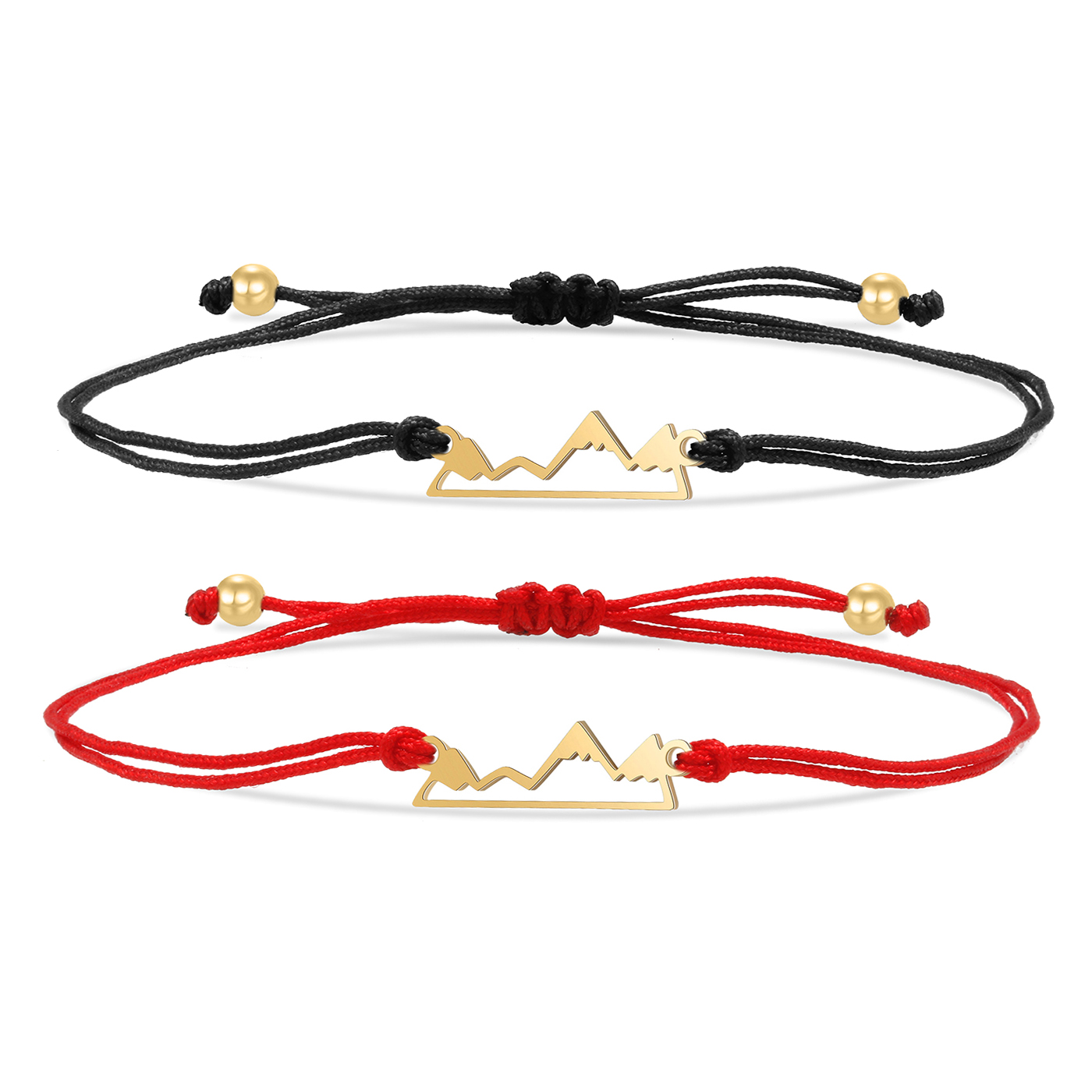 Bracciale regolabile con cordino da montagna in acciaio inossidabile placcato oro da donna 2022 regalo di gioielli con cordoncino rosso semplice e chic di nuova moda