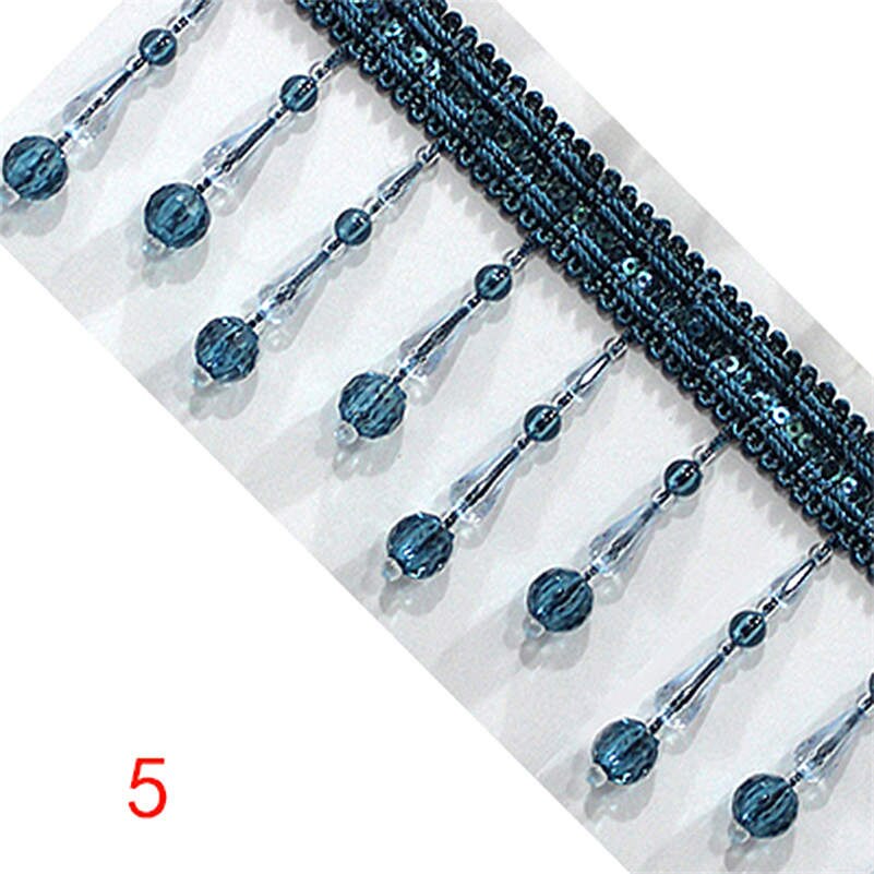 3 Meter Crystal Beaded Curtain Fringe Tassel Trim Upholstery Craft Acrylic Pendant Edge Lampshade Upholstery Trim Decor: 5