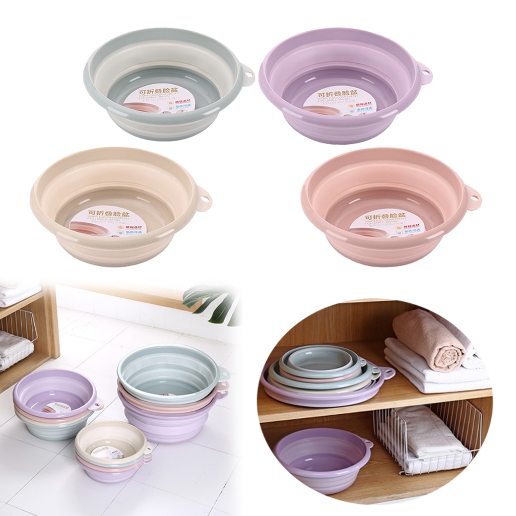 Lavamanos plegable de plástico, cubo plegable, bañera, lavamanos de cara, fregadero de agua de Camping para el hogar/al aire libre, 4 colores opcionales