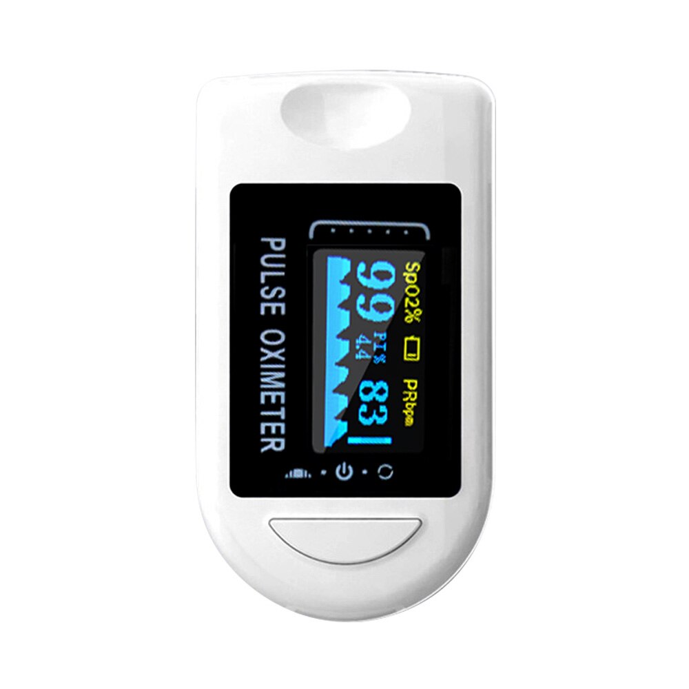 Compteur numérique de mesure de capteur d'oxygène de sang d'affichage d'oxymètre de pouls du bout des doigts OLED pour l'amateur de sport à la maison: WHITE