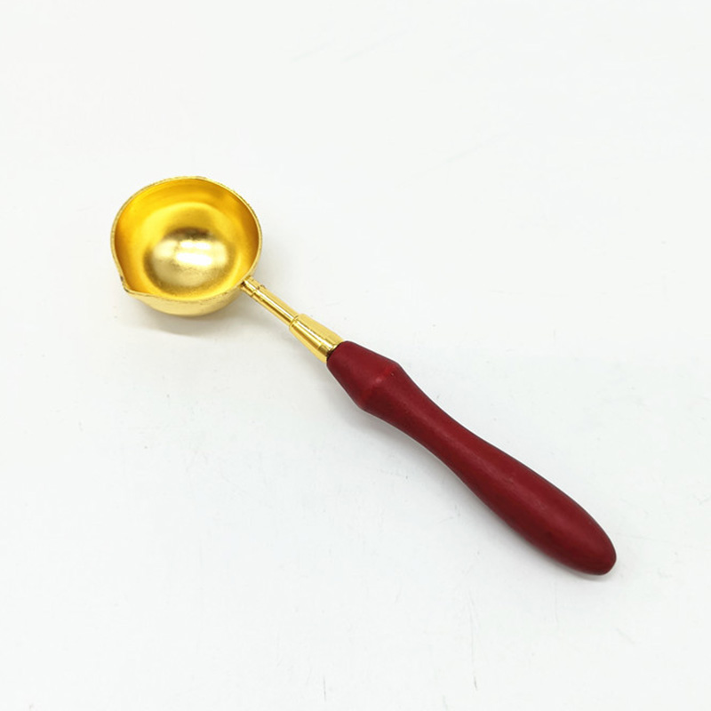 Cuchara de cera de sellado para sellar cera, mango de madera Retro, horno de cera de sellado, olla para estufa, artesanía decorativa, , sello de cera, cera SB002: Blanco de leche