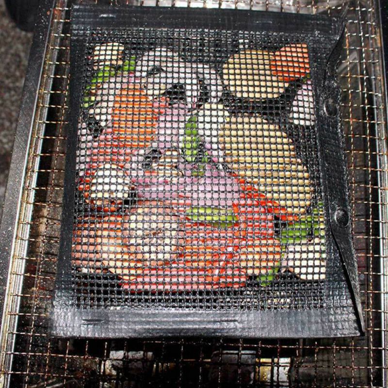 Sac de grillage en maille tapis antiadhésifs résistants à la chaleur, Durable, cuisson de Barbecue, sac de cuisson pour four de pique-nique en plein air, outils de BBQ
