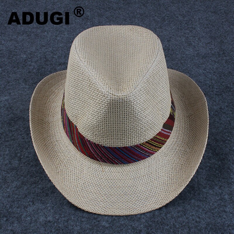 ADUGI Cowboy Hütte Männlichen Einfarbig Atmungsaktive Sommer Schatten Männlichen Hütte Rolle Entlang Cowboy Hütte Sonnencreme Sonnenhut Strand Hütte männlich Hütte: licht beige