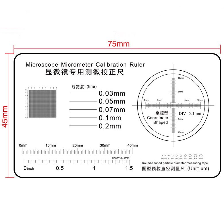 Weiche Lineal Mikroskop Mikrometer Kalibrierung Rutsche Linie Breite Partikel Durchmesser Messung Werkzeug Hohe Präzision Film Punkt Messgerät: 3