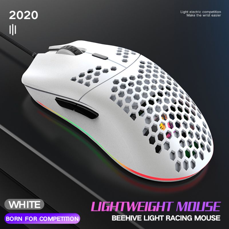 M6 holle honingraatpatroon game muizen lichtgewicht rgb bedrade gaming muizen 12000 dpi 7 toetsen voor gameliefhebbers