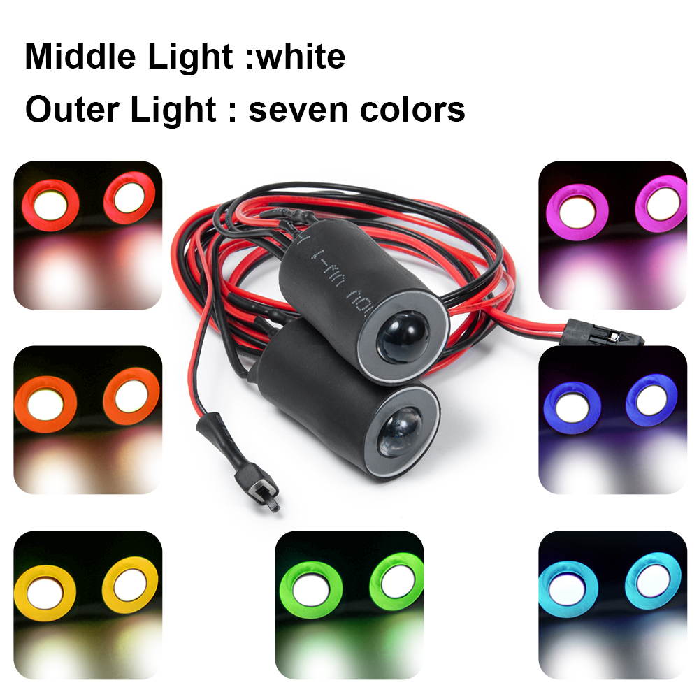 AXSPEED RC coche luz LED Ojos de Ángel y demonio faro 4,2 v-6v 10mm/13mm/17mm/22mm para 1:10 RC Rock Crawler Axial SCX10