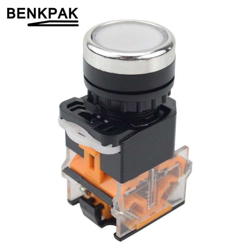 22mm self locking push button switch 1NO+1NC