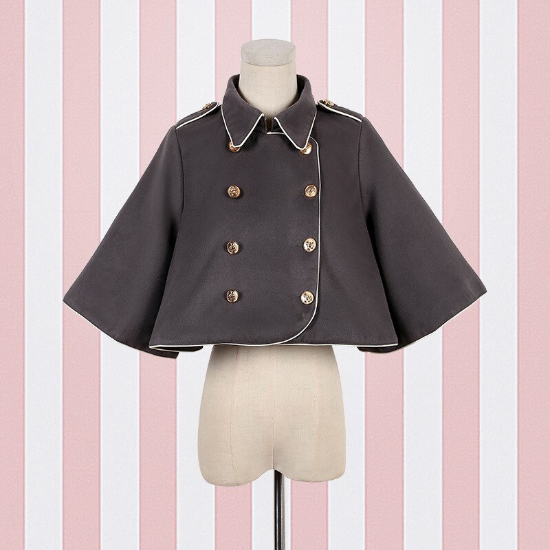 Costume japonais pour filles, Kawaii, tenue à carreaux pour collège, Style britannique, robe Renaissance victorienne, robe de soirée thé VO782: Gray jacket / S