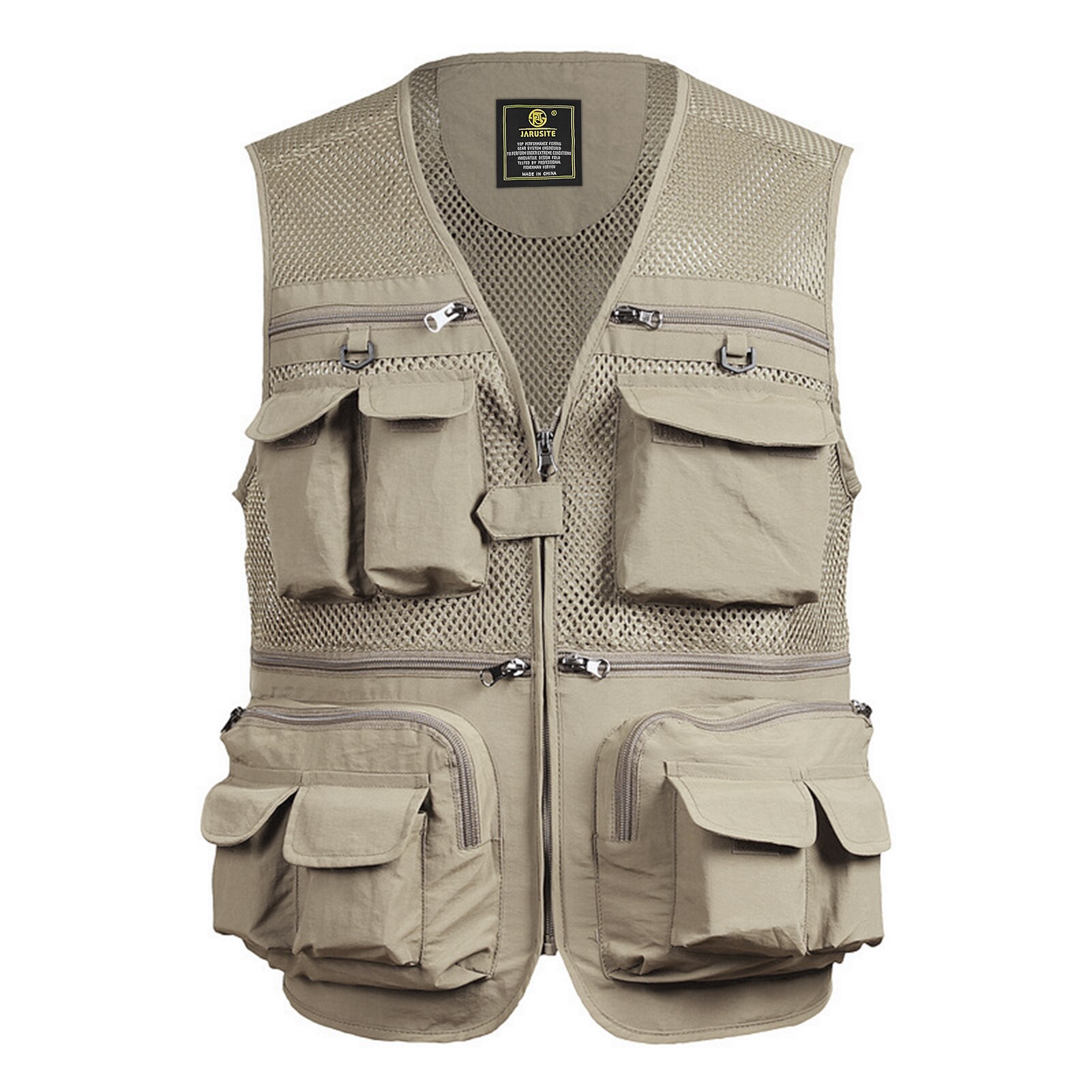 Gilet da pesca gilet da pesca traspirante da viaggio con tasche Multiple con cerniera gilet da lavoro estivo per escursioni all'aperto