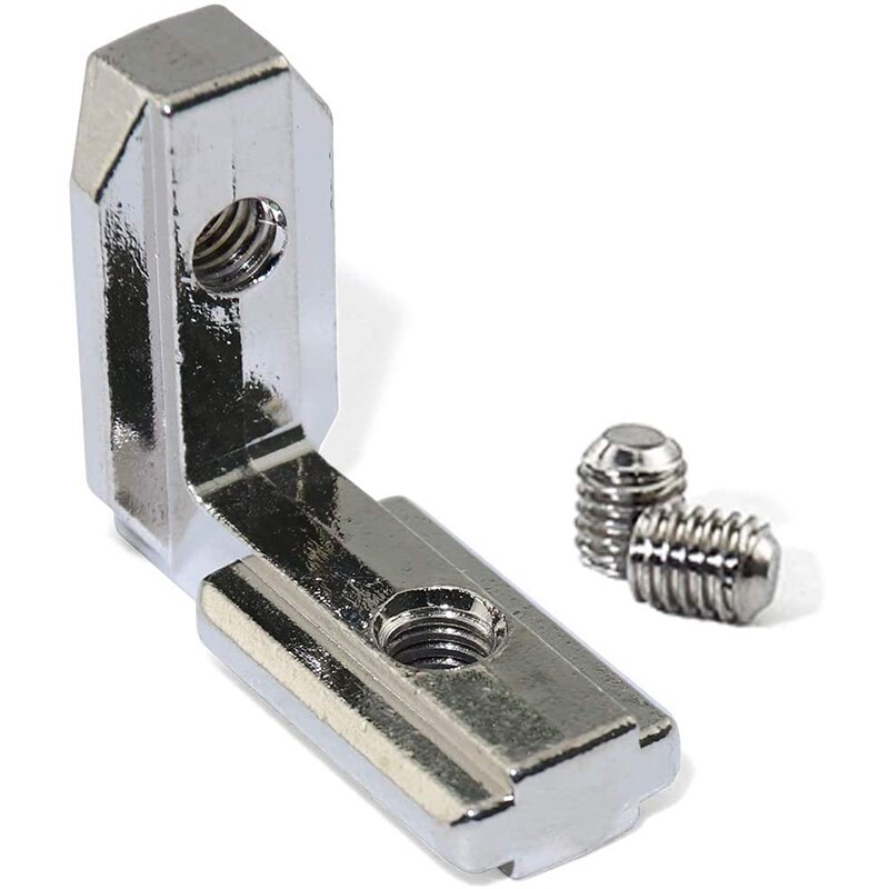 20 piezas Interior en forma de L con ranura en T para Conector de esquina Interior, soporte de unión para Perfil de extrusión de aluminio, ranura de serie , 6mm