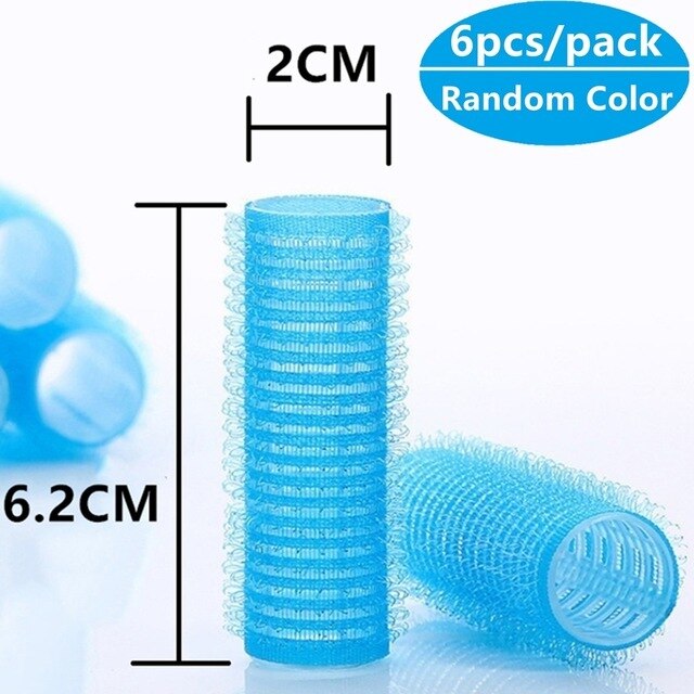 6 sztuk/paczka wałek robić włosów s samego siebie chwyt papilotki wałek robić włosów salon lokówki robić włosów rozmiar landara wałek robić włosów przyklejony styl przylgnięcia: 2.0cm x 6szt