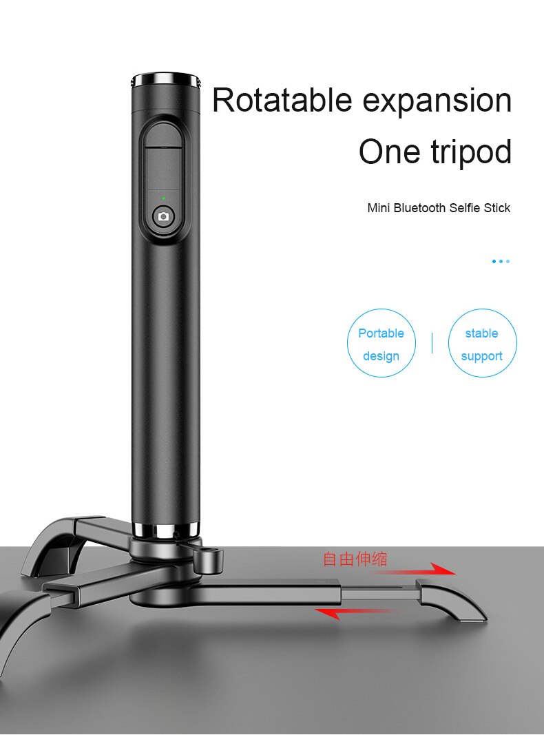 Selfie Stick Tripod - 665mm Extendable - Bluetooth Remote - Stabilizer for Live Streaming