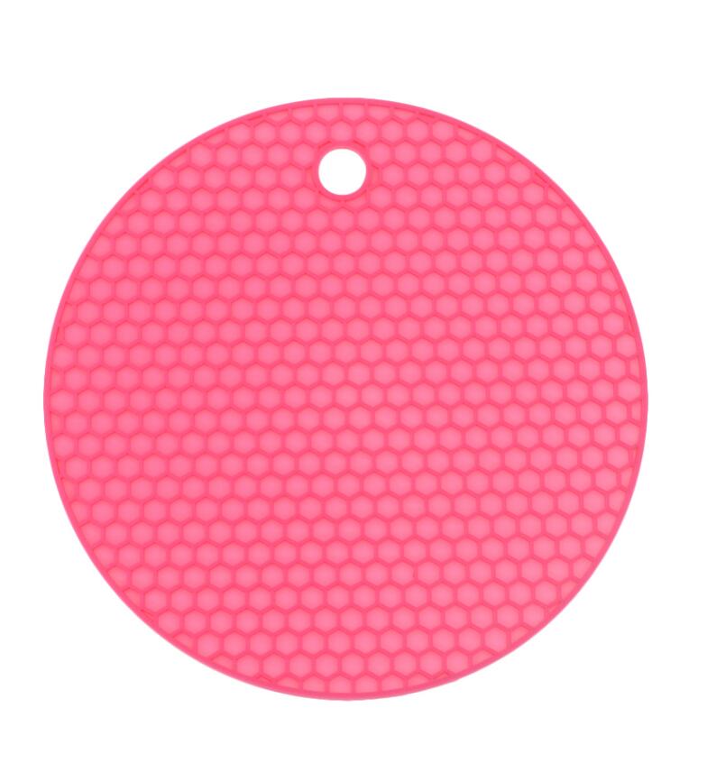 14cm Siliconen Ronde Honingraat Warmte-Isolerende Kussen Tafel Kussen Kom Kussen Cup Kussen Europese Keuken: Rose Red