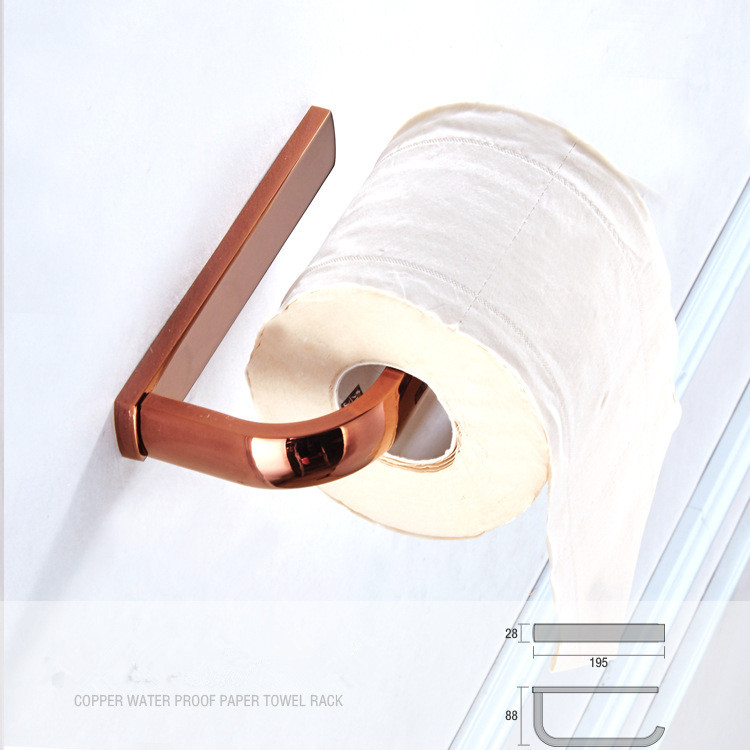 Biggers Luxe Rose Goud Koper Badkamer Accessoires Set Papier Houder Handdoek Bar Zeepbakje Glashouder: paper holder